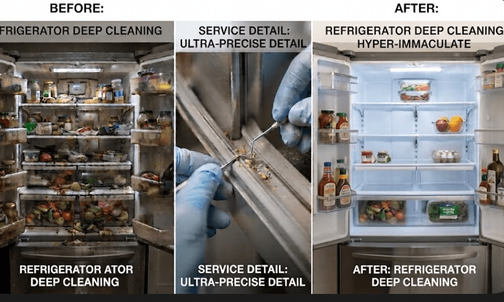 Refrigerator and interior appliance deep clean